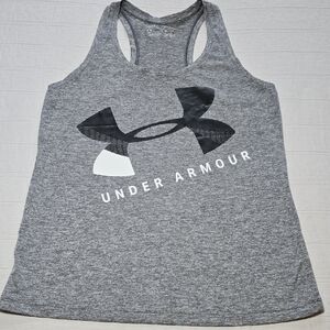 Under Armour Heathered Gray Graphic Tank  Racerback  Top Size Small
